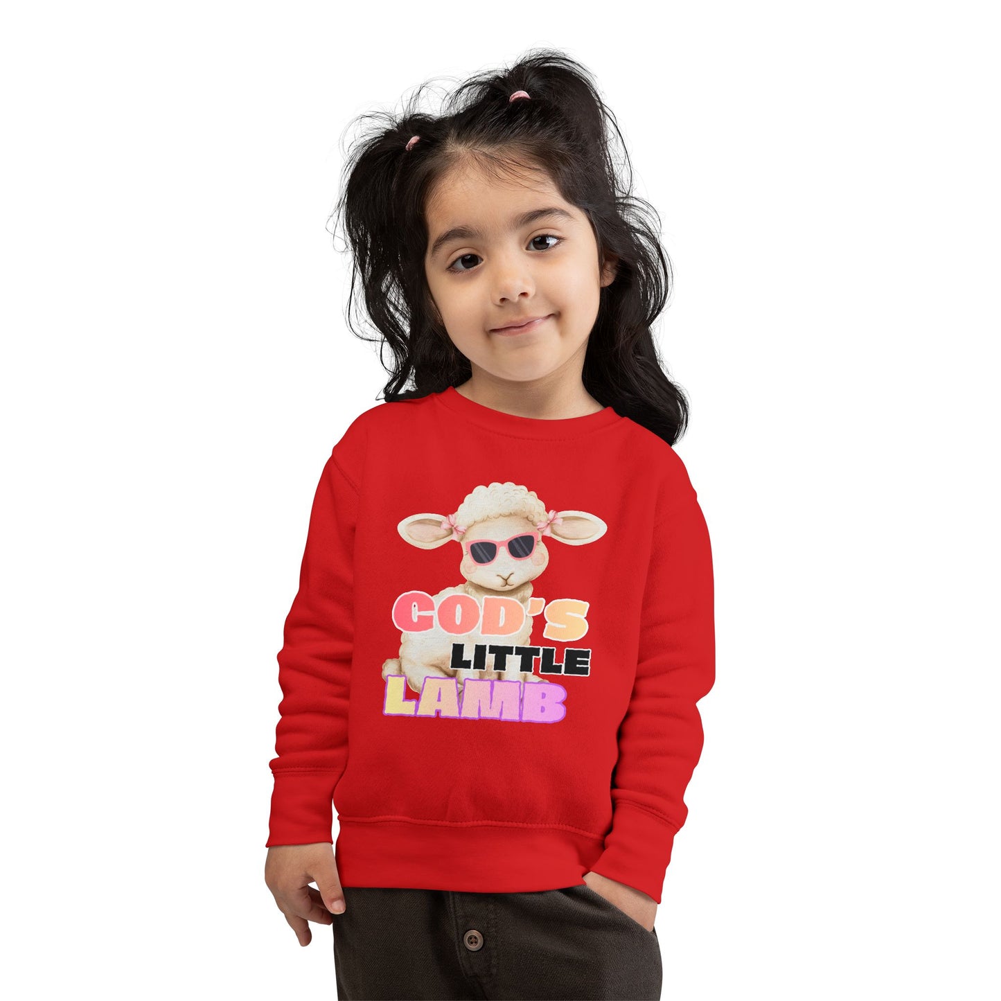 God's Little Lamb Toddler Sweatshirt - Cute Christian Lamb Pullover