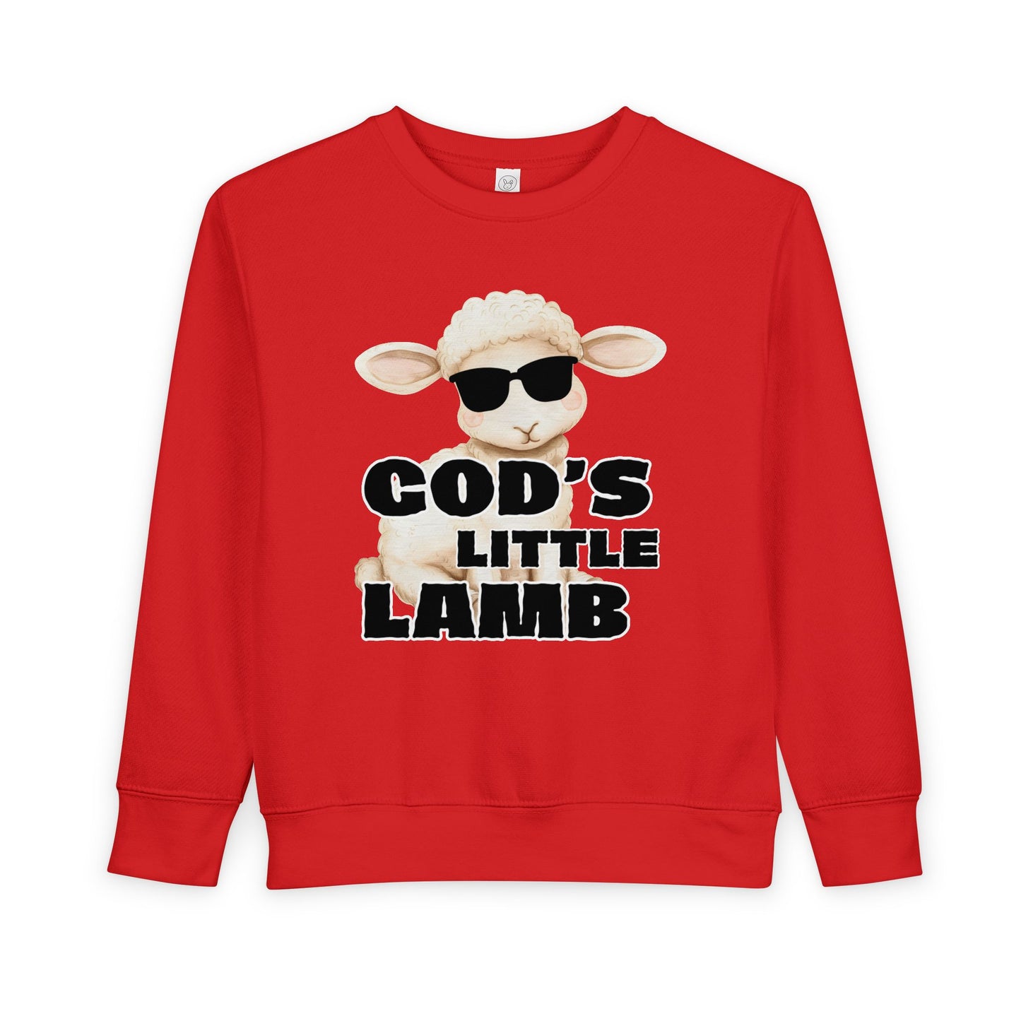 Toddler Sweatshirt — "God's Little Lamb" Cute Lamb Graphic Christian Kids Pullover