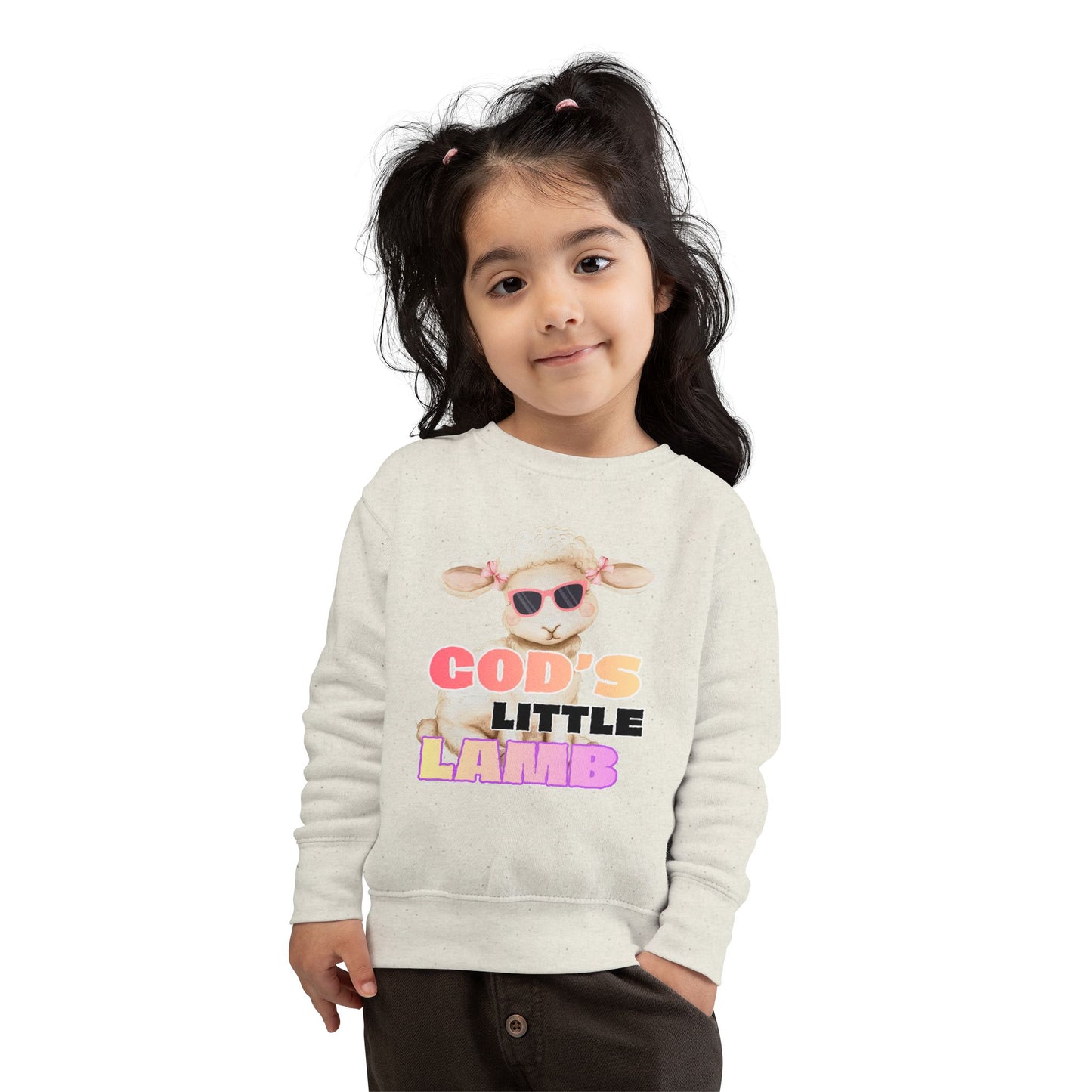God's Little Lamb Toddler Sweatshirt - Cute Christian Lamb Pullover