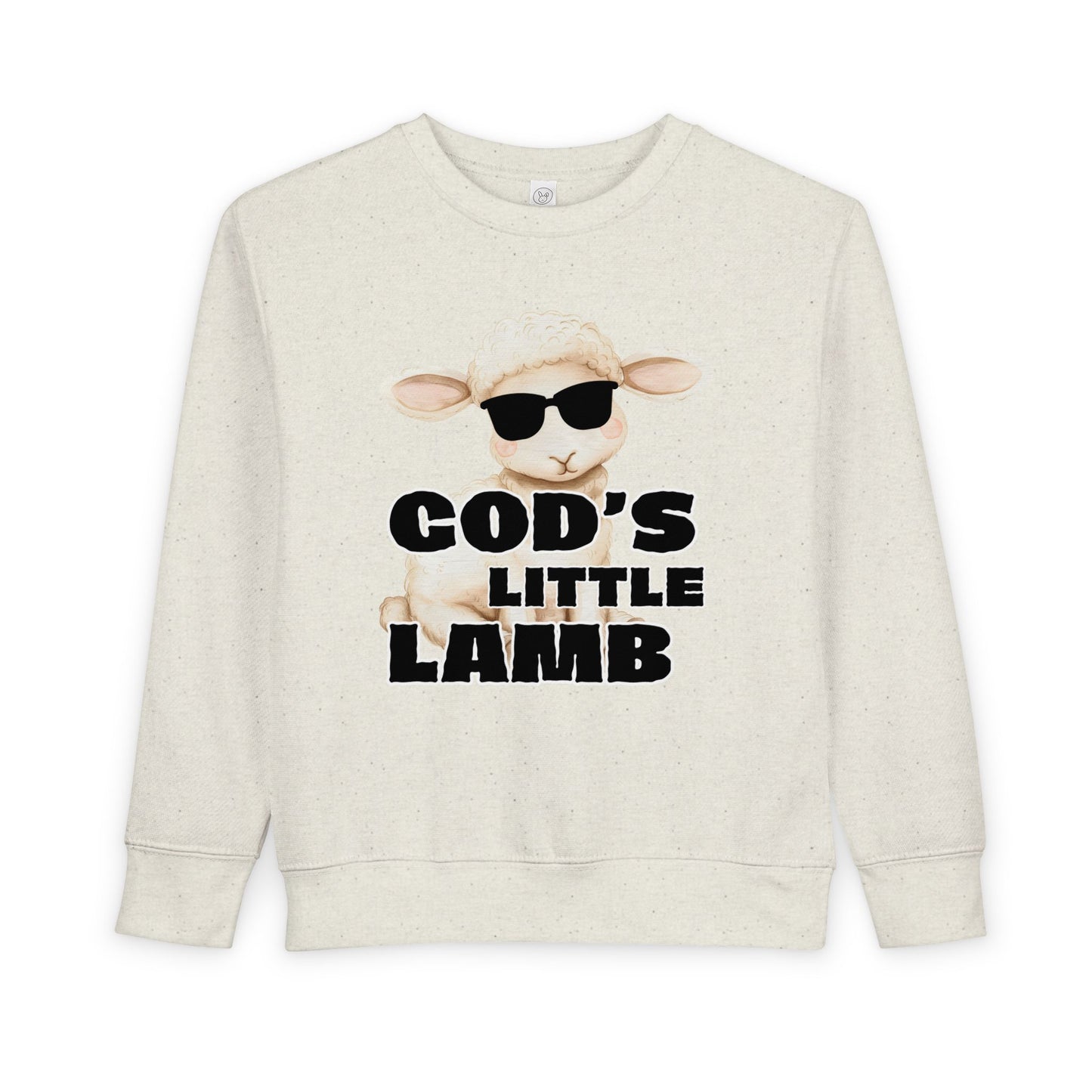 Toddler Sweatshirt — "God's Little Lamb" Cute Lamb Graphic Christian Kids Pullover