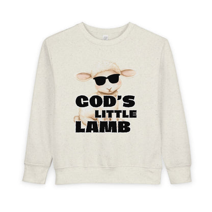 Toddler Sweatshirt — "God's Little Lamb" Cute Lamb Graphic Christian Kids Pullover