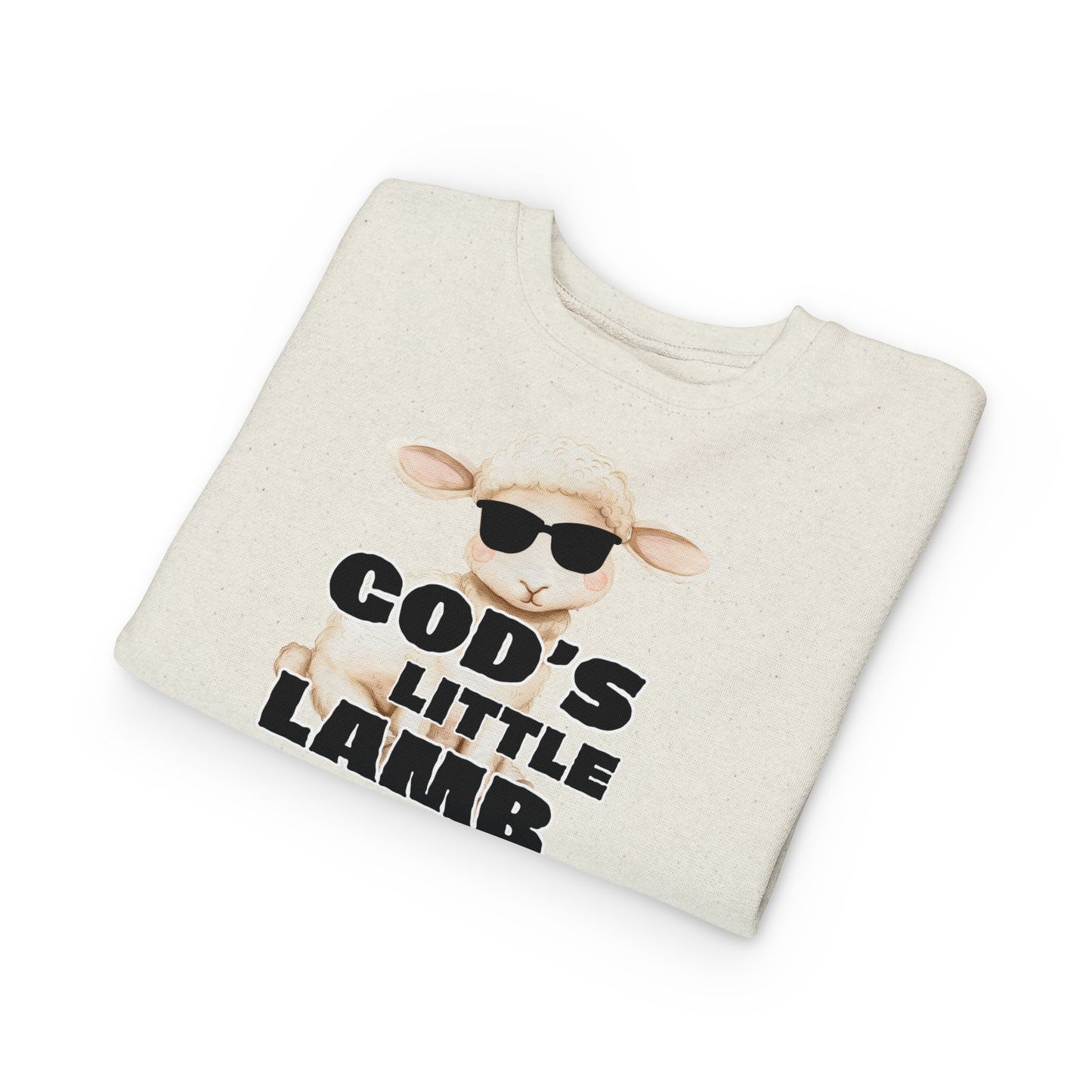 Toddler Sweatshirt — "God's Little Lamb" Cute Lamb Graphic Christian Kids Pullover