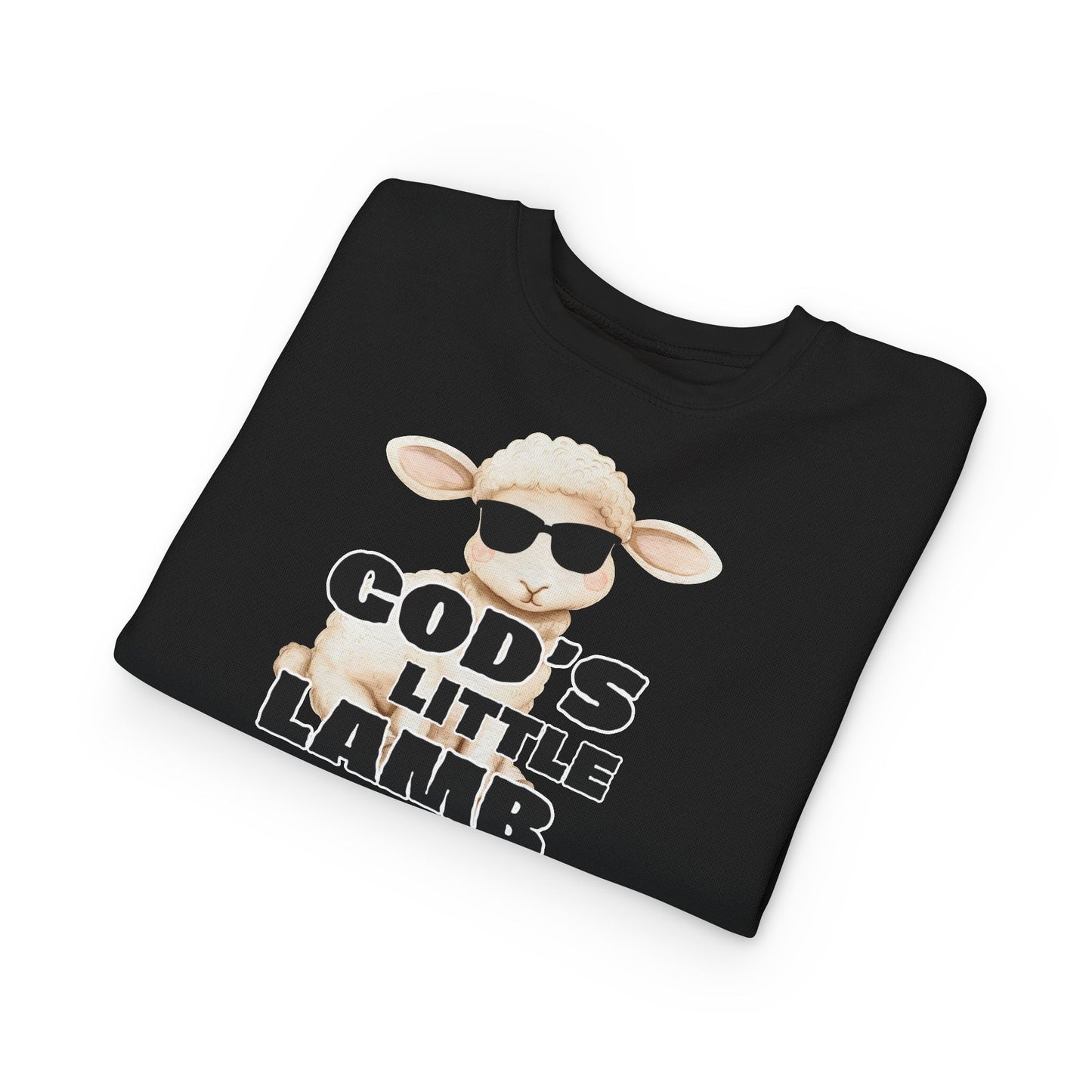 Toddler Sweatshirt — "God's Little Lamb" Cute Lamb Graphic Christian Kids Pullover