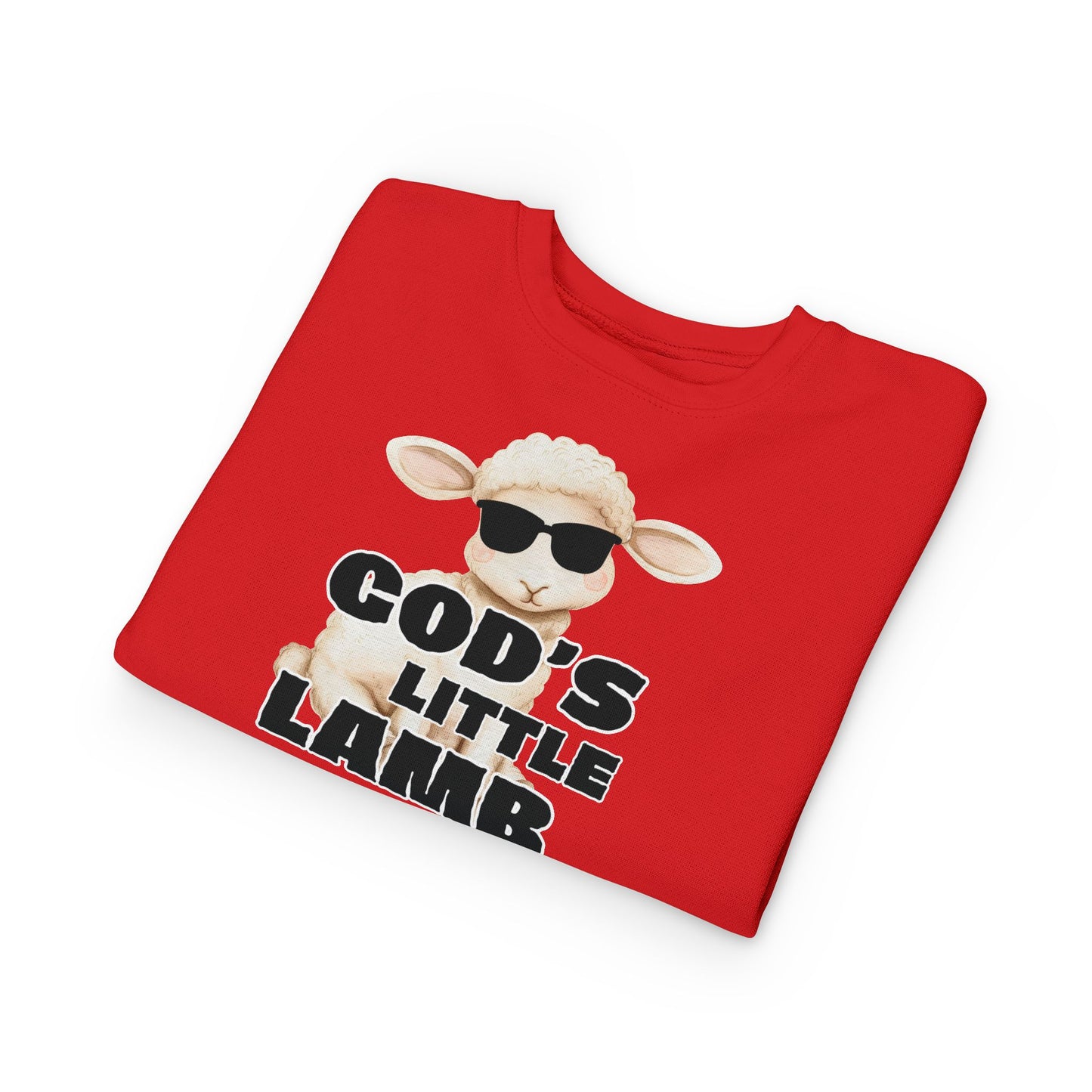 Toddler Sweatshirt — "God's Little Lamb" Cute Lamb Graphic Christian Kids Pullover